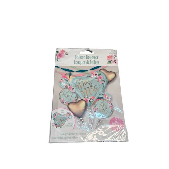 Miss-Mrs Balloon Bouquet Set – Bridal Shower / Engagement Decor – 5 Balloons - Picture 3 of 8